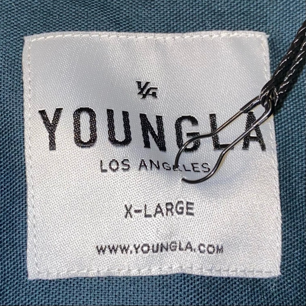 🛑 SOLD 🛑 NWT Forest Green YoungLA Wallstreet Dress Shirt Men’s XL - Picture 4 of 8